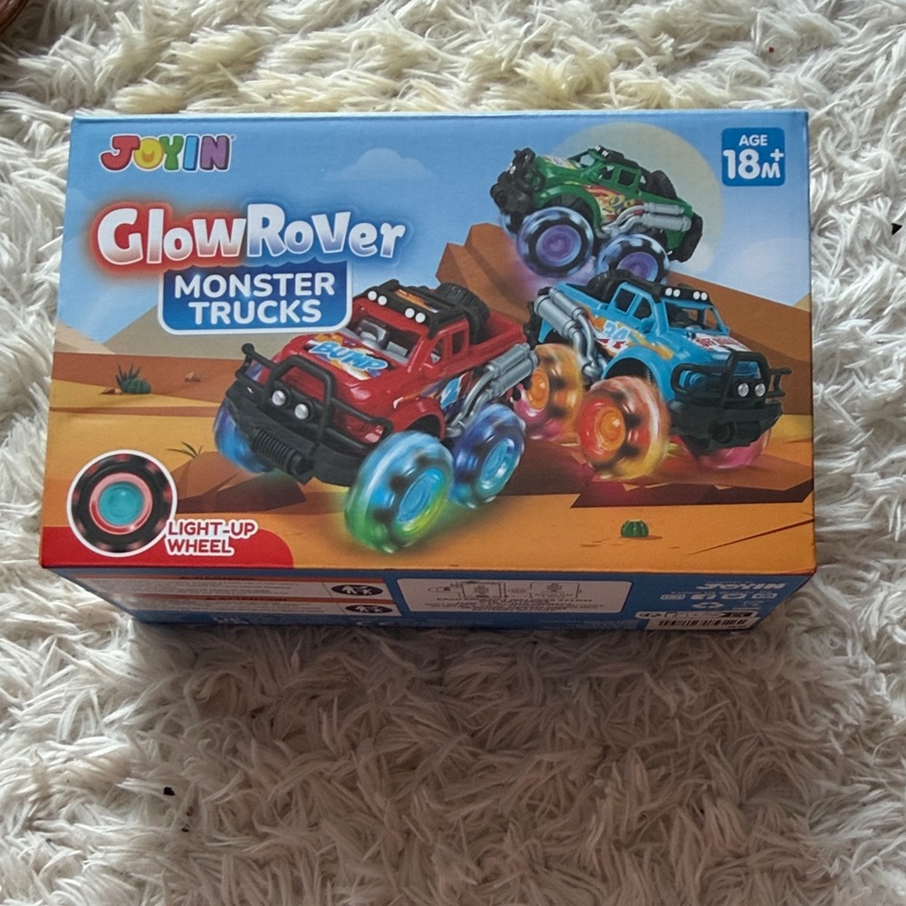 Glow Rover Monster Trucks with Light-Up Wheels - Red, Blue, Green